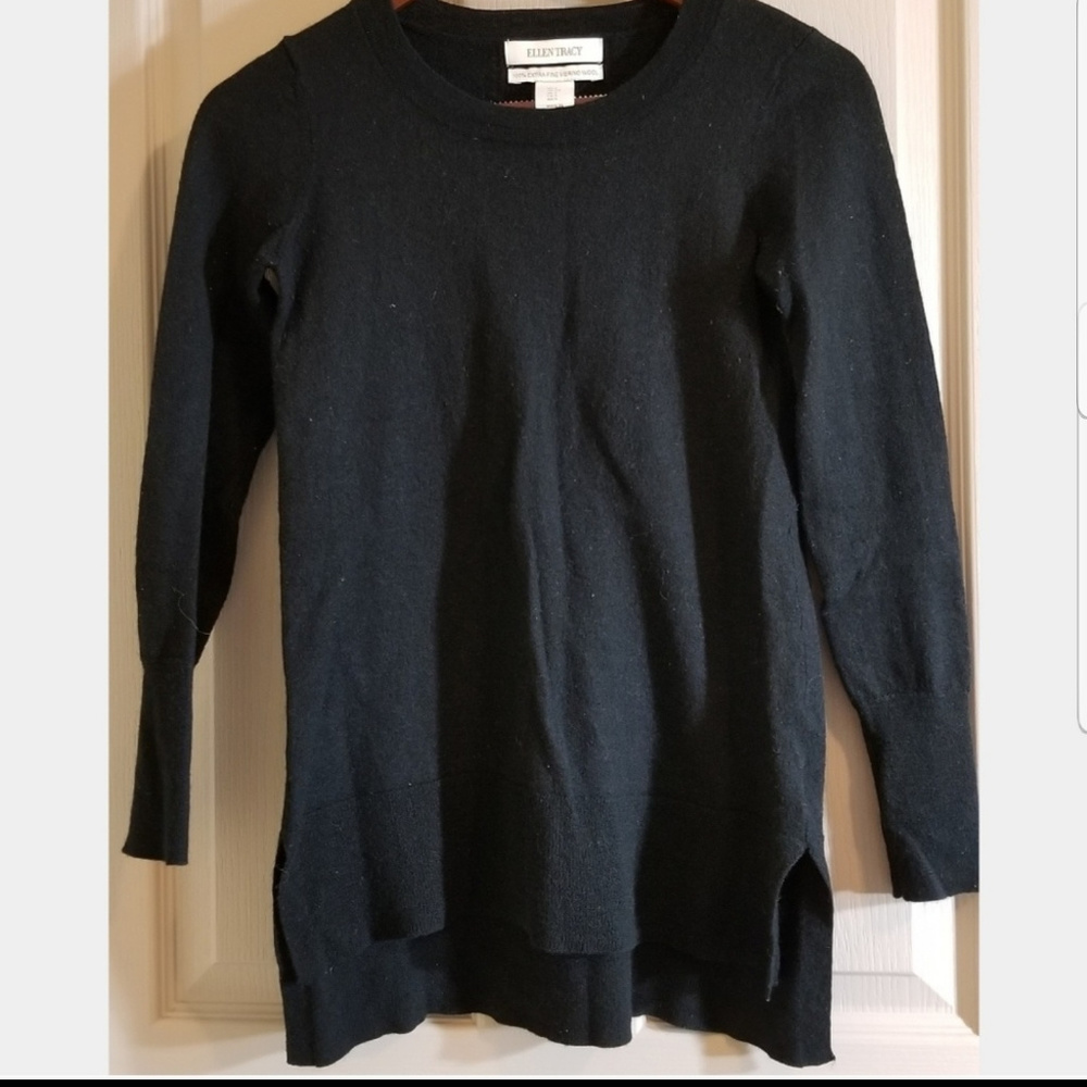 3/$20 ELLEN TRACY|Sweater Black S 100% Wool - Picture 1 of 7